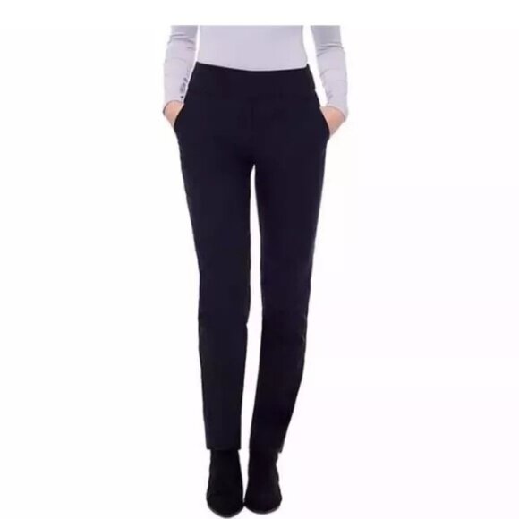 S C & Co Womens M Tummy Control Skinny Fit Slim Leg Stretch Pants Flat Front - Picture 3 of 5